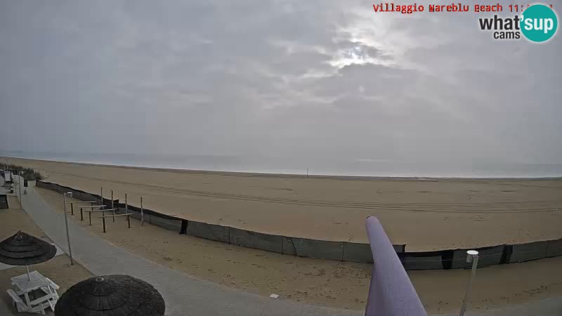 Spletna kamera na plaži v živo Villaggio Mare Blu Bibione Pineda – Italija