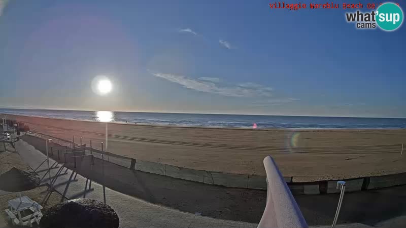 Spletna kamera na plaži v živo Villaggio Mare Blu Bibione Pineda – Italija