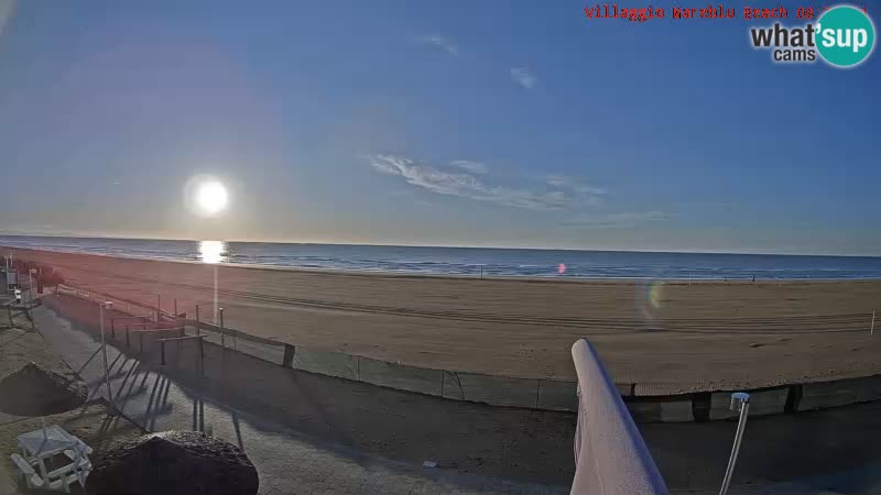 Spletna kamera na plaži v živo Villaggio Mare Blu Bibione Pineda – Italija