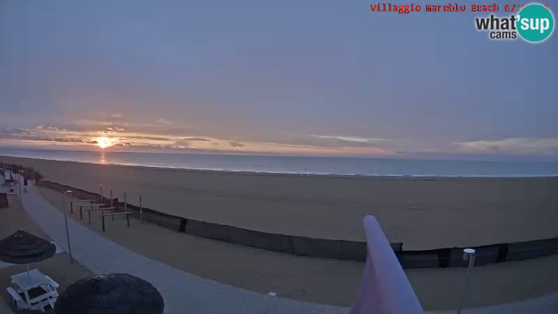 Webcam en direct de la plage Villaggio Mare Blu Bibione Pineda – Italie