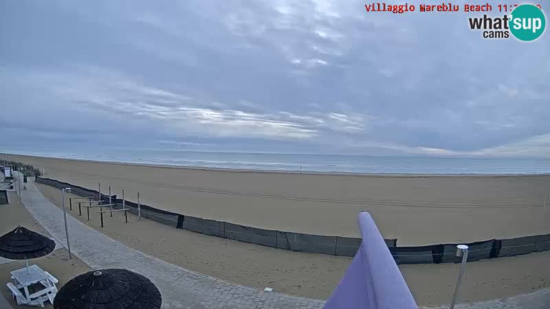 Webcam en direct de la plage Villaggio Mare Blu Bibione Pineda – Italie