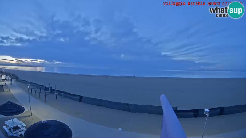 Webcam en direct de la plage Villaggio Mare Blu Bibione Pineda – Italie