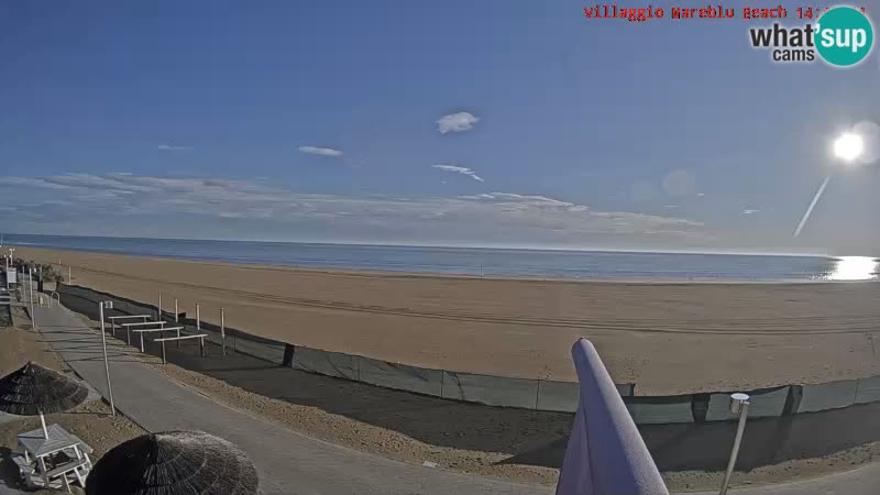 Spletna kamera na plaži v živo Villaggio Mare Blu Bibione Pineda – Italija