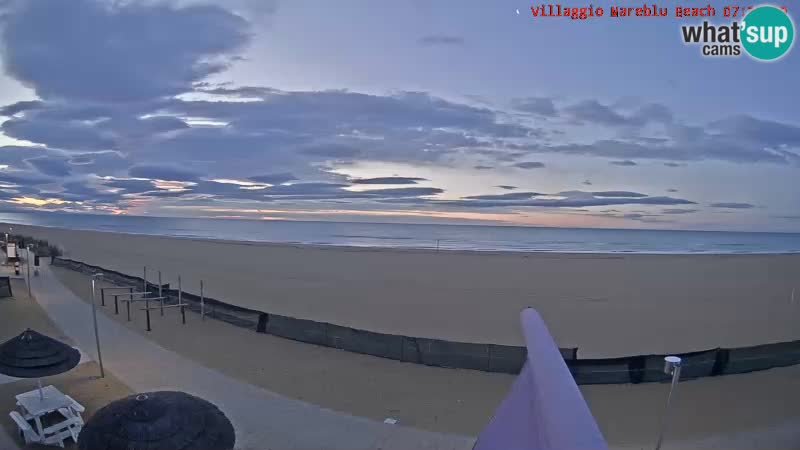 Webcam en direct de la plage Villaggio Mare Blu Bibione Pineda – Italie