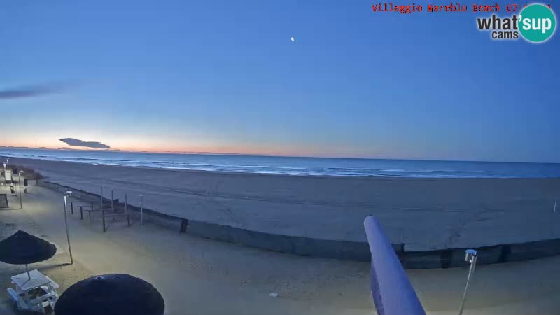 Webcam en direct de la plage Villaggio Mare Blu Bibione Pineda – Italie