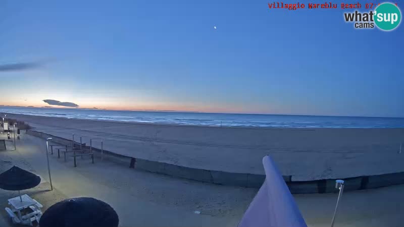 Spletna kamera na plaži v živo Villaggio Mare Blu Bibione Pineda – Italija