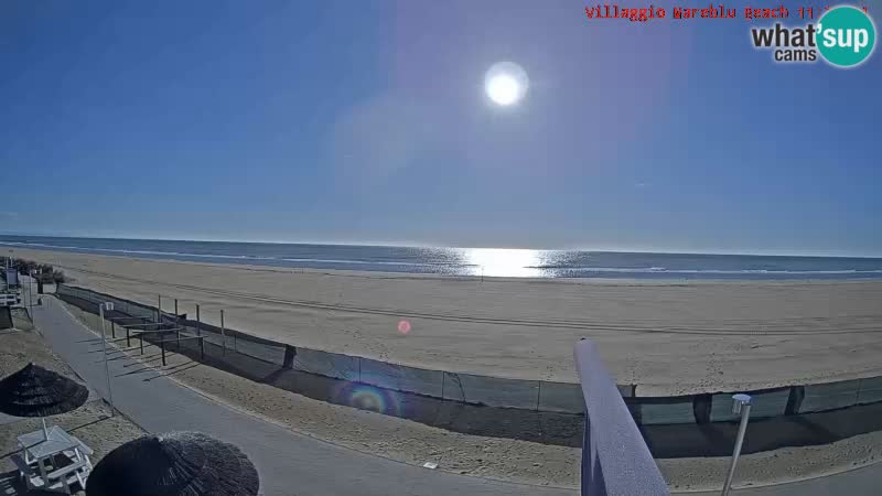 Webcam en direct de la plage Villaggio Mare Blu Bibione Pineda – Italie