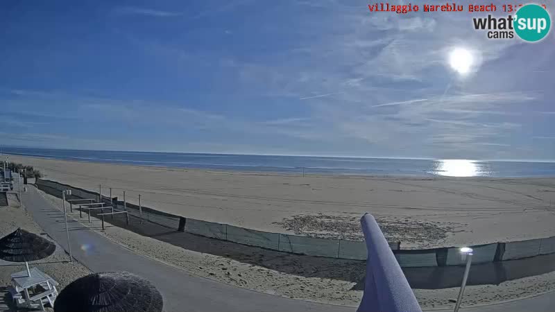 Spletna kamera na plaži v živo Villaggio Mare Blu Bibione Pineda – Italija