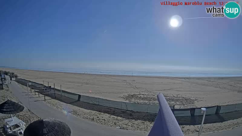 Spletna kamera na plaži v živo Villaggio Mare Blu Bibione Pineda – Italija