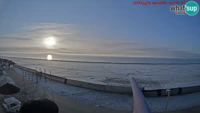 Spletna kamera na plaži v živo Villaggio Mare Blu Bibione Pineda – Italija