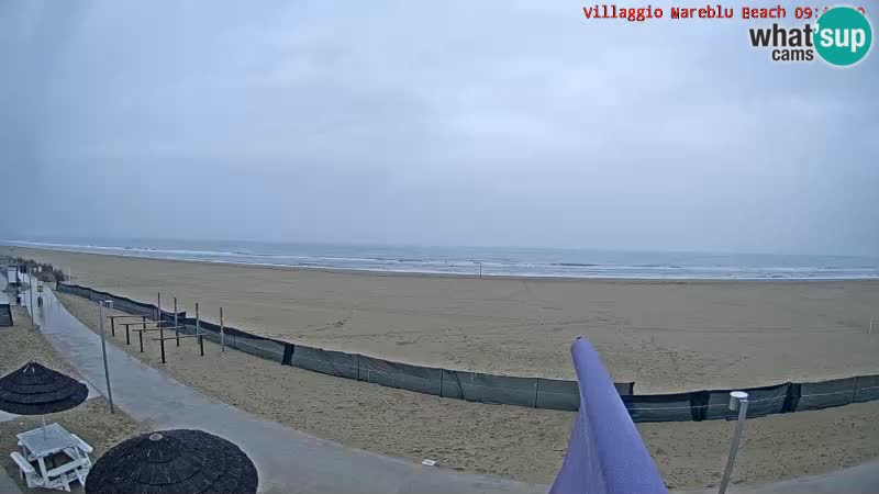 Spletna kamera na plaži v živo Villaggio Mare Blu Bibione Pineda – Italija