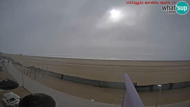 Spletna kamera na plaži v živo Villaggio Mare Blu Bibione Pineda – Italija