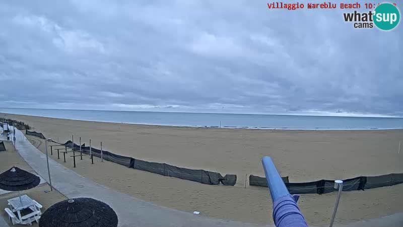 Spletna kamera na plaži v živo Villaggio Mare Blu Bibione Pineda – Italija