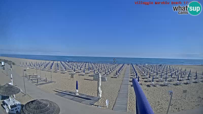 Spletna kamera na plaži v živo Villaggio Mare Blu Bibione Pineda – Italija