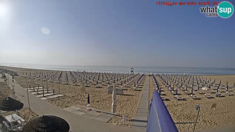 Spletna kamera na plaži v živo Villaggio Mare Blu Bibione Pineda – Italija