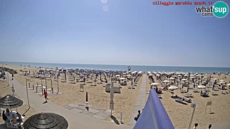 Spletna kamera na plaži v živo Villaggio Mare Blu Bibione Pineda – Italija