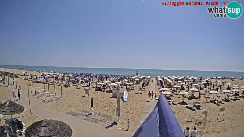 Spletna kamera na plaži v živo Villaggio Mare Blu Bibione Pineda – Italija