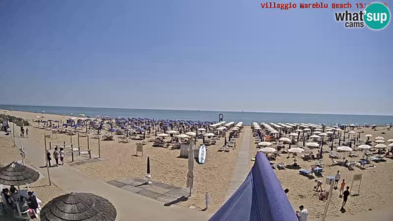 Spletna kamera na plaži v živo Villaggio Mare Blu Bibione Pineda – Italija