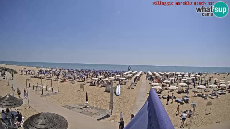 Spletna kamera na plaži v živo Villaggio Mare Blu Bibione Pineda – Italija
