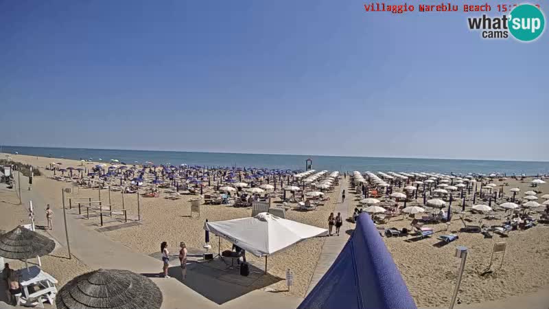 Spletna kamera na plaži v živo Villaggio Mare Blu Bibione Pineda – Italija