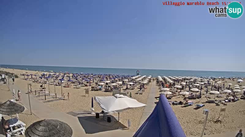 Spletna kamera na plaži v živo Villaggio Mare Blu Bibione Pineda – Italija