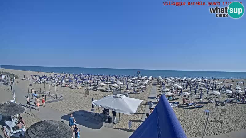 Spletna kamera na plaži v živo Villaggio Mare Blu Bibione Pineda – Italija