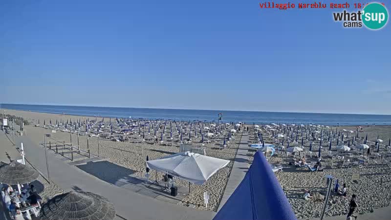 Spletna kamera na plaži v živo Villaggio Mare Blu Bibione Pineda – Italija