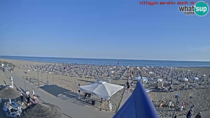 Spletna kamera na plaži v živo Villaggio Mare Blu Bibione Pineda – Italija