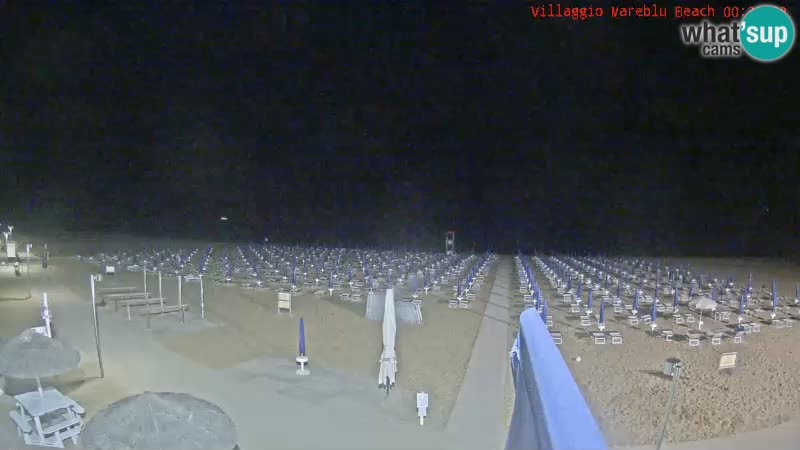 Spletna kamera na plaži v živo Villaggio Mare Blu Bibione Pineda – Italija