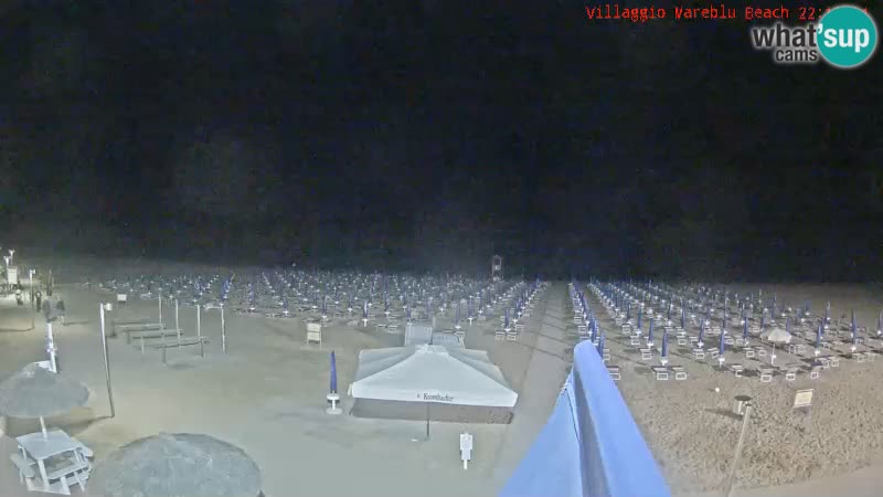Spletna kamera na plaži v živo Villaggio Mare Blu Bibione Pineda – Italija