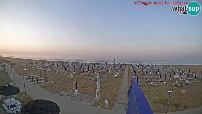 Webcam en direct de la plage Villaggio Mare Blu Bibione Pineda – Italie