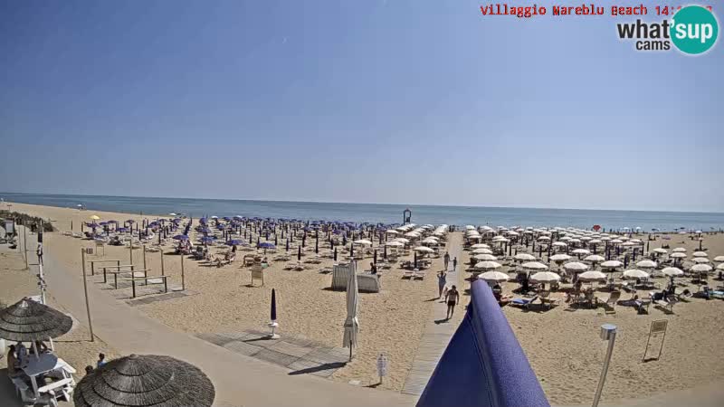 Webcam en direct de la plage Villaggio Mare Blu Bibione Pineda – Italie