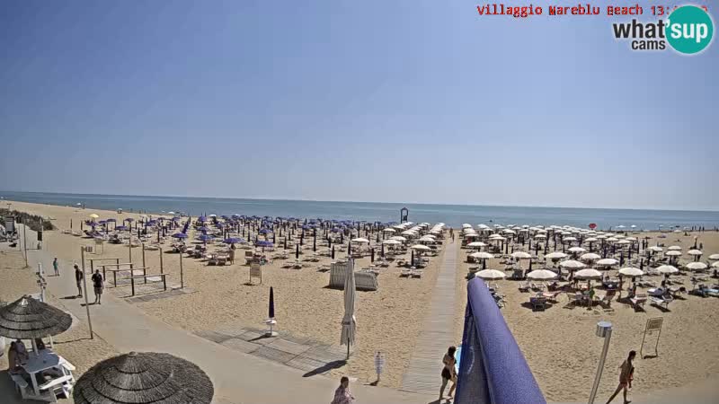 Spletna kamera na plaži v živo Villaggio Mare Blu Bibione Pineda – Italija