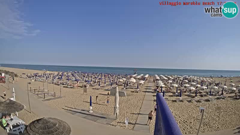 Spletna kamera na plaži v živo Villaggio Mare Blu Bibione Pineda – Italija