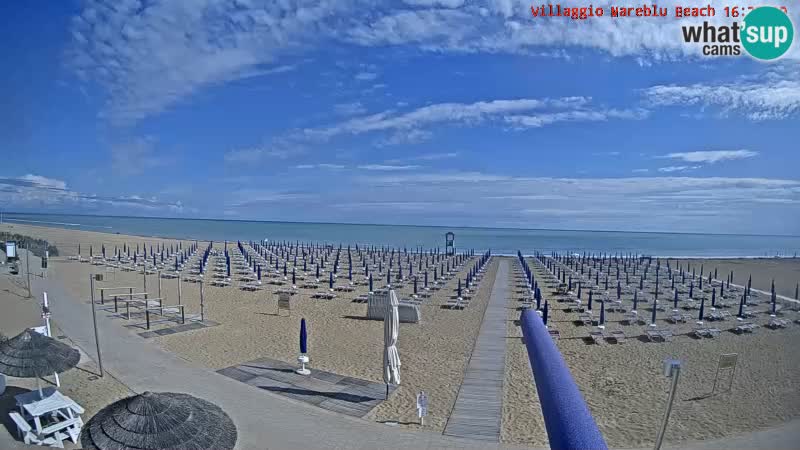 Web kamera uživo na plaži Villaggio Mare Blu Bibione Pineda – Italija