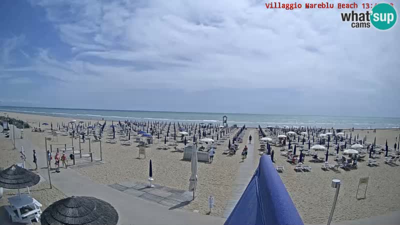 Playa webcam en vivo Villaggio Mare Blu Bibione Pineda – Italia