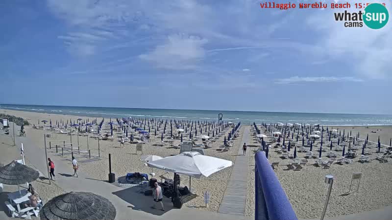 Webcam live della spiaggia Villaggio Mare Blu Bibione Pineda