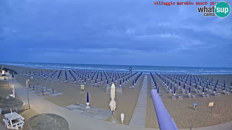 Spletna kamera na plaži v živo Villaggio Mare Blu Bibione Pineda – Italija