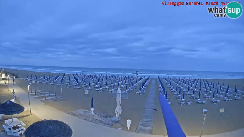 Spletna kamera na plaži v živo Villaggio Mare Blu Bibione Pineda – Italija