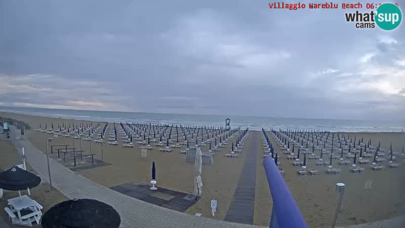 Webcam en direct de la plage Villaggio Mare Blu Bibione Pineda – Italie