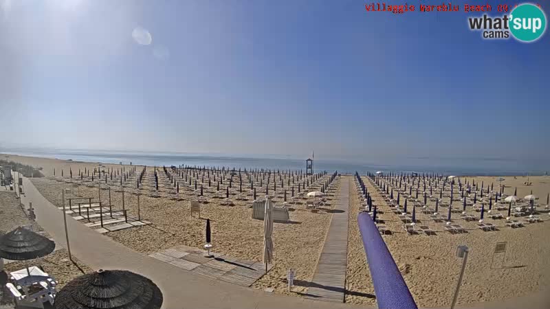 Spletna kamera na plaži v živo Villaggio Mare Blu Bibione Pineda – Italija