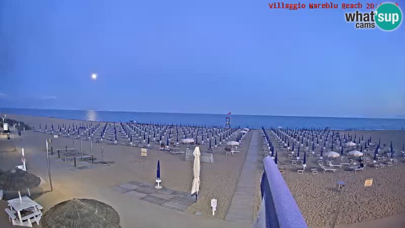 Spletna kamera na plaži v živo Villaggio Mare Blu Bibione Pineda – Italija