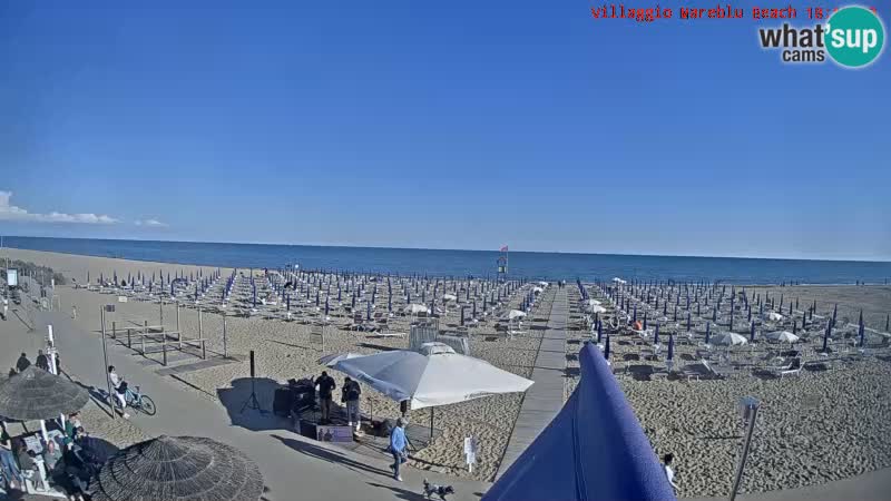 Spletna kamera na plaži v živo Villaggio Mare Blu Bibione Pineda – Italija