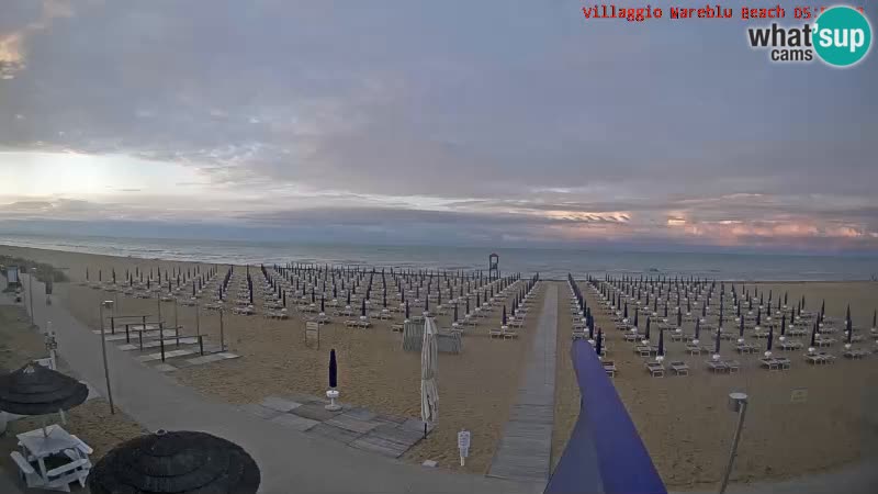 Spletna kamera na plaži v živo Villaggio Mare Blu Bibione Pineda – Italija