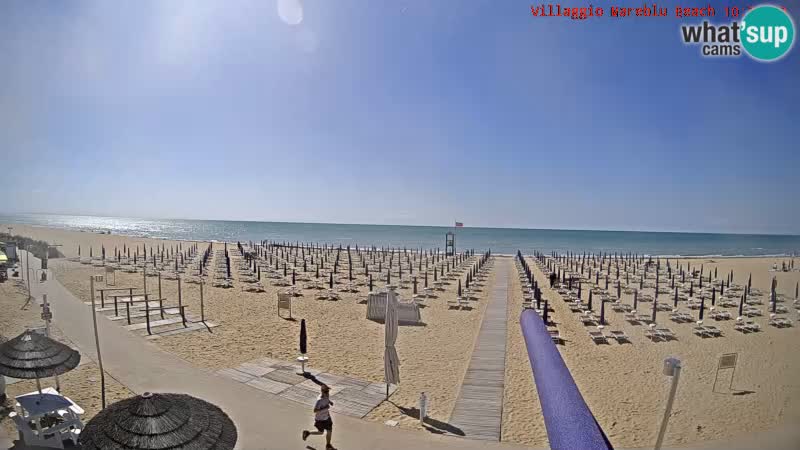 Spletna kamera na plaži v živo Villaggio Mare Blu Bibione Pineda – Italija