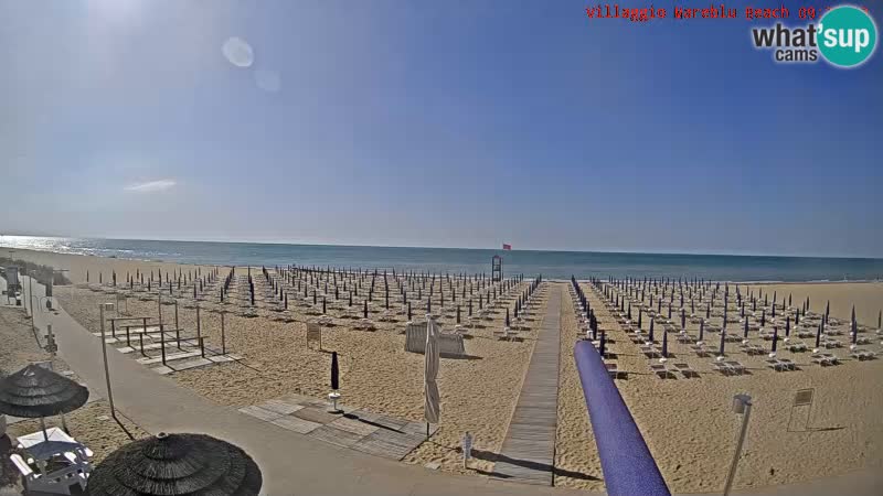 Spletna kamera na plaži v živo Villaggio Mare Blu Bibione Pineda – Italija