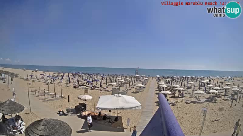 Spletna kamera na plaži v živo Villaggio Mare Blu Bibione Pineda – Italija
