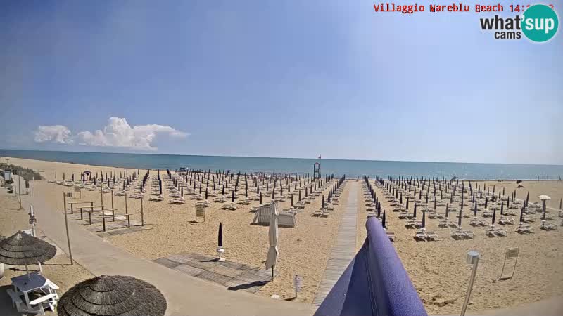 Spletna kamera na plaži v živo Villaggio Mare Blu Bibione Pineda – Italija