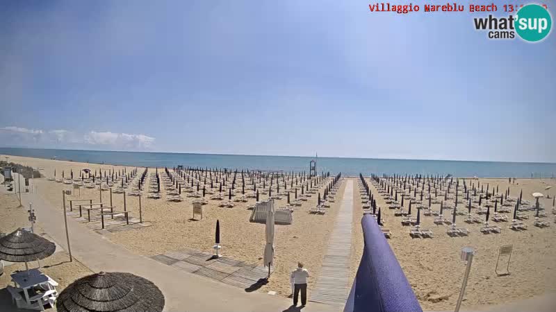 Spletna kamera na plaži v živo Villaggio Mare Blu Bibione Pineda – Italija
