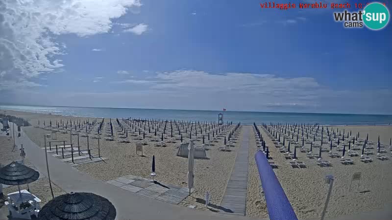 Spletna kamera na plaži v živo Villaggio Mare Blu Bibione Pineda – Italija